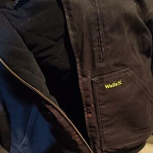 Walls Black Field Jacket with Yellow Logo